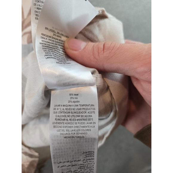 NWT Ted Baker Belmar Shirt Mens 2 Small Ivory Short Sleeve Linen Blend Floral - Picture 9 of 15